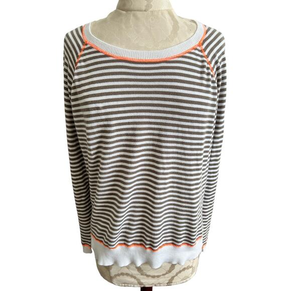 Design History Striped Scoop Neck Long Sleeve Lightweight Sweater Large - Picture 1 of 7
